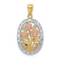 Gold Classics(tm) 14kt. Gold & Cubic Zirconia 3 Rose Pendant - image 1