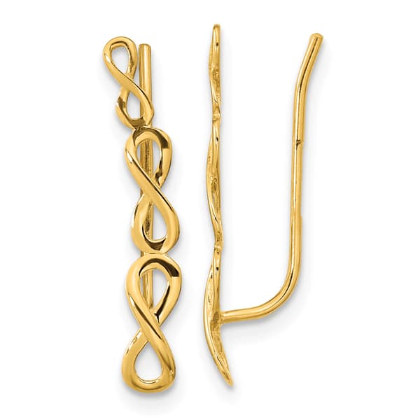 Gold Classics&#40;tm&#41; 14kt. Gold Infinity Ear Climber Earrings - image 