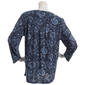 Plus Size Napa Valley 3/4 Sleeve Paisley Pleat Henley Blouse - image 2