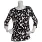 Womens Emily Daniels 3/4 Sleeve Floral Jacquard Blouse - image 1