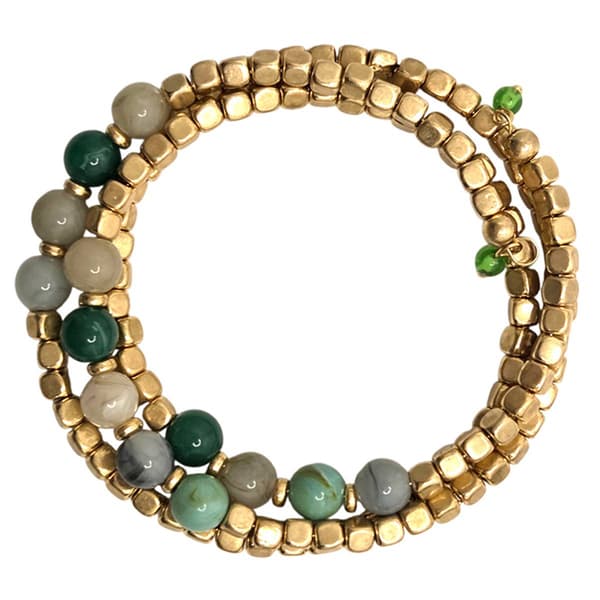 Ashley Cooper(tm) Cream/Green Swirl Coil Bracelet - image 