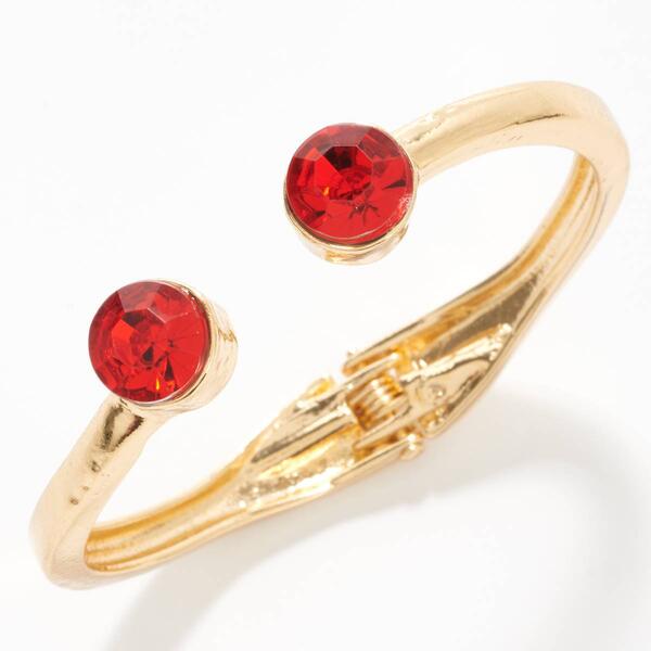 Ashley Cooper&#40;tm&#41; Gold-Tone Red Gem Hinge Bracelet - image 