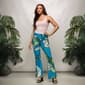 Womens 24/7 Comfort Apparel Teal Paisley Bell Bottom Pants - image 5
