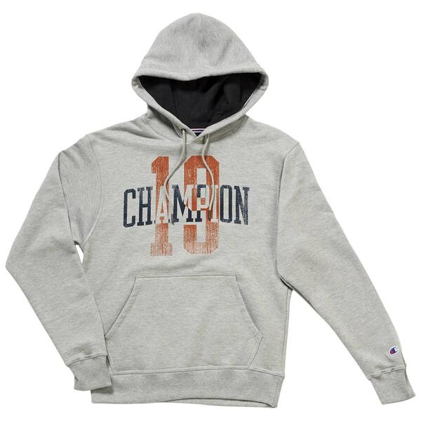 Mens Champion Power Blend Graphic Hoodie - Oxford Grey - image 