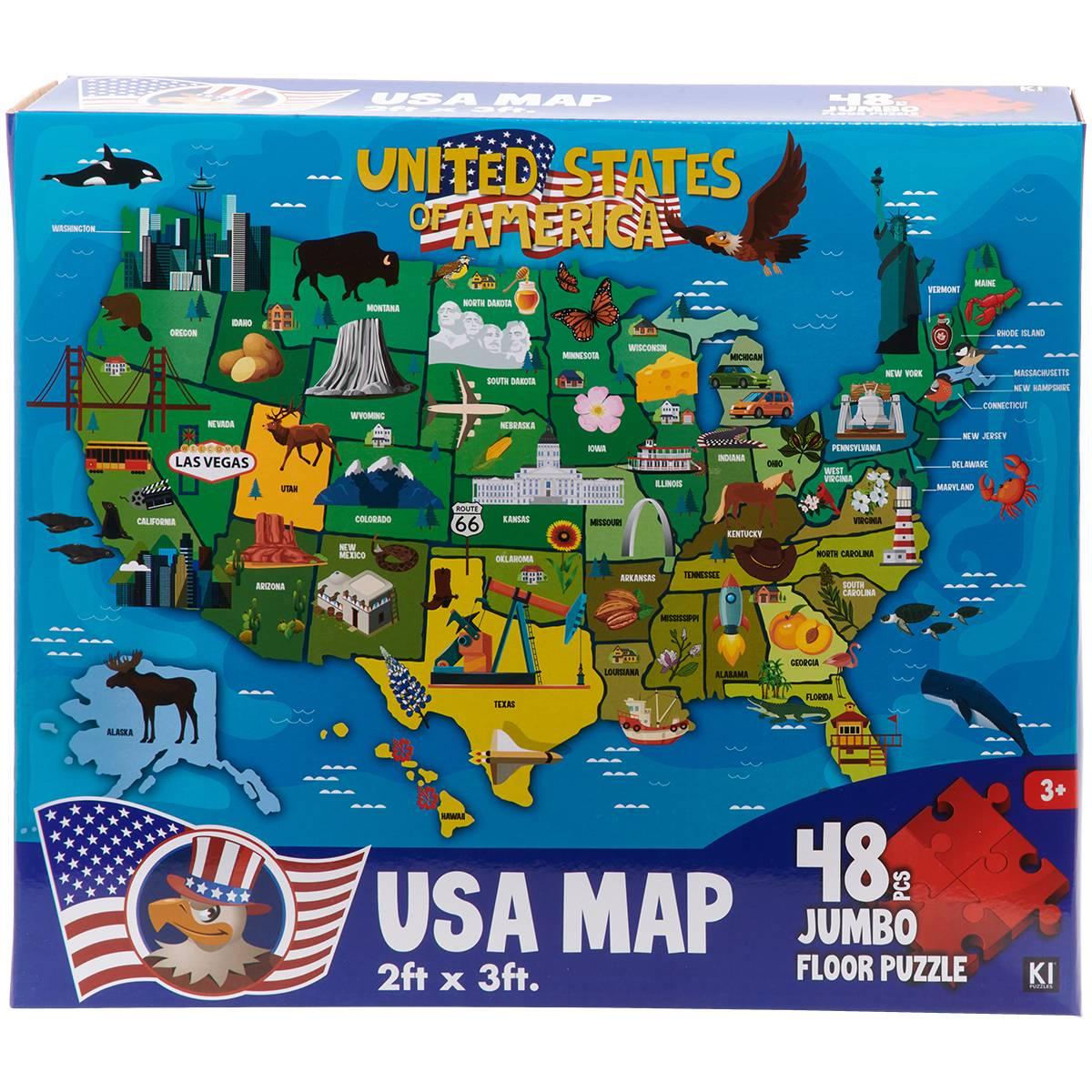 48pc. USA Floor Map Puzzle