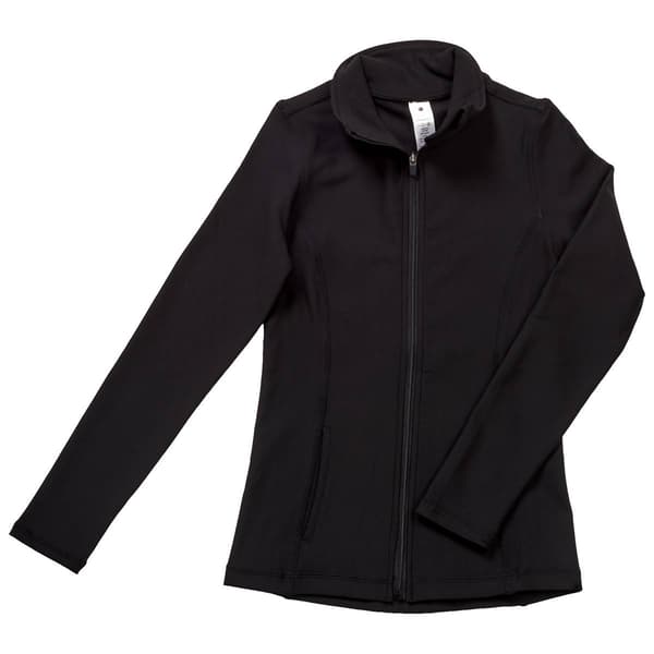 Girls &#40;7-12&#41; Yogalicious&#40;R&#41; Ribbed Contour Mock Neck Zip Jacket - image 