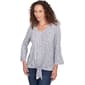 Womens Ruby Rd. Monochrome Moment Tie Front Pucker Blouse - image 3