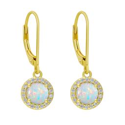 Gianni Argento Gold Plated Round Halo Lever Back Earrings