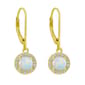 Gianni Argento Gold Plated Round Halo Lever Back Earrings - image 1