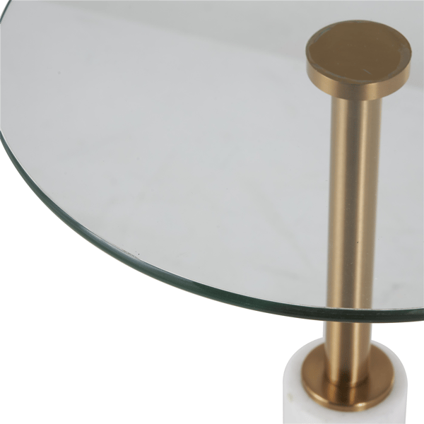 9th & Pike® Glam White Marble Accent Table