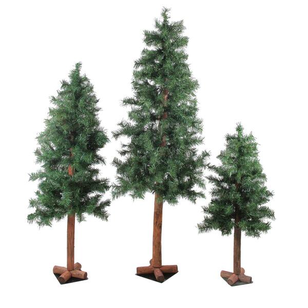 Northlight Seasonal Alpine Artificial Christmas Trees - Set of 3 - image 
