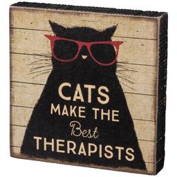 Primitives By Kathy Block Sign - Cat Therapist