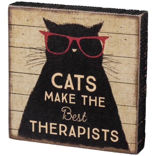 Primitives By Kathy Block Sign - Cat Therapist - image 