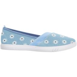 Womens Ashley Blue Floral Canvas Slip On Flats