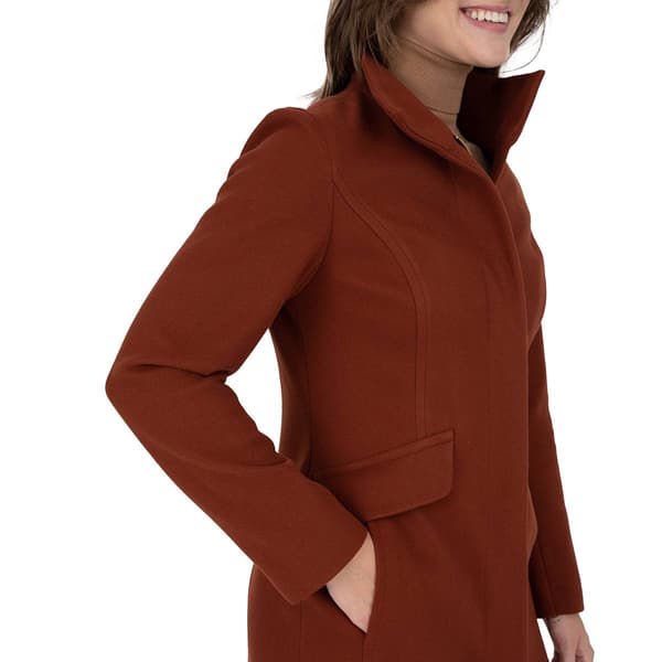 Womens Nine West Faux Wool Zip Front Coat