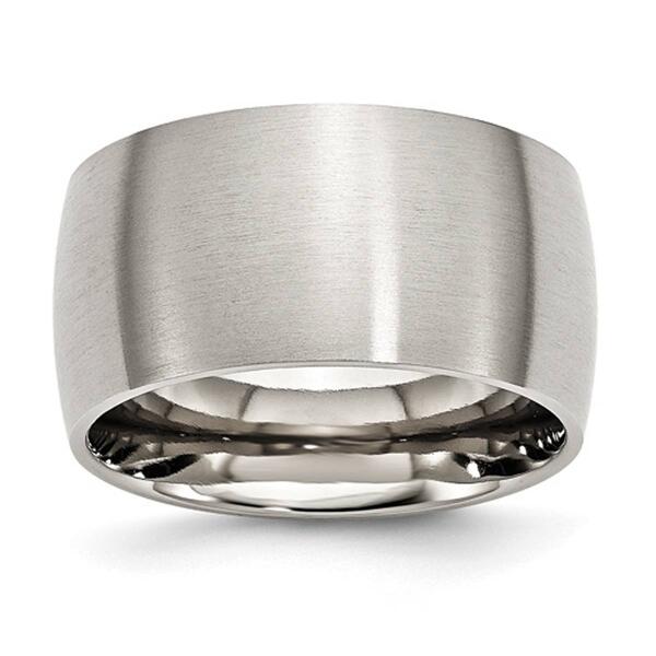 Mens Gentlemen's Classics&#40;tm&#41; Stainless Steel Brushed Wedding Band - image 