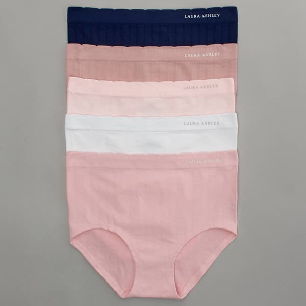 Womens Laura Ashley(R) Heart Pointelle Brief Panties - LS1302-5PKA - image 