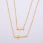 Gold Double Cross Inspirational Duo Pendant Necklace - image 1