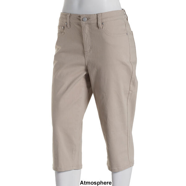Womens Tailormade 5 Pocket Solid 17in. Capri Pants
