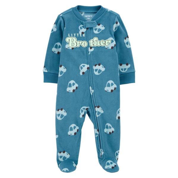 Baby Boy &#40;NB-9M&#41; Carters&#40;R&#41; Lil Brother Cars Fleece Sleeper - image 