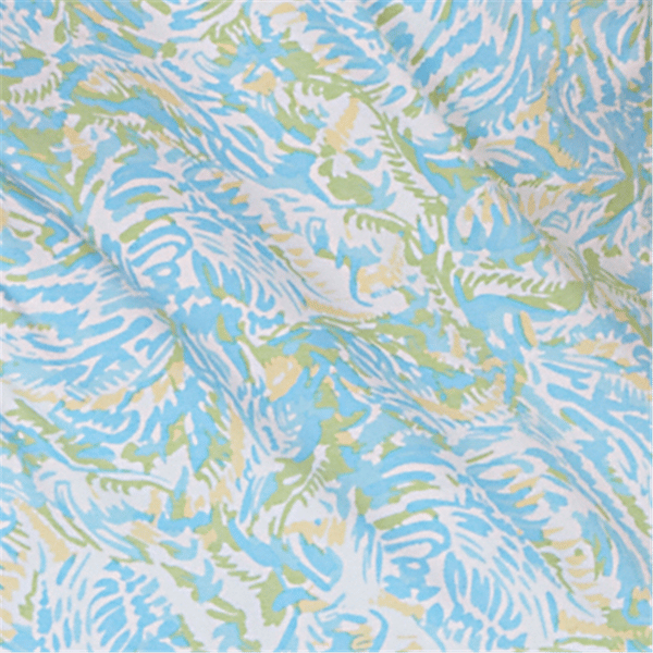 Plus Size Hearts of Palm Aqua Fresh Short Sleeve Abstract Blouse