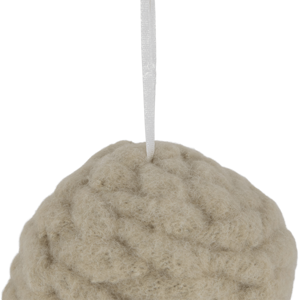 Northlight 3.75in. Beige Woven Yarn Ball Christmas Ornament