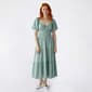 Juniors Trixxi Puff Sleeve Tie Front Tier Midi Dress - image 4