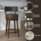 HH2 Home Lawton Brown Upholstered Swivel Counter Height Stool - image 10