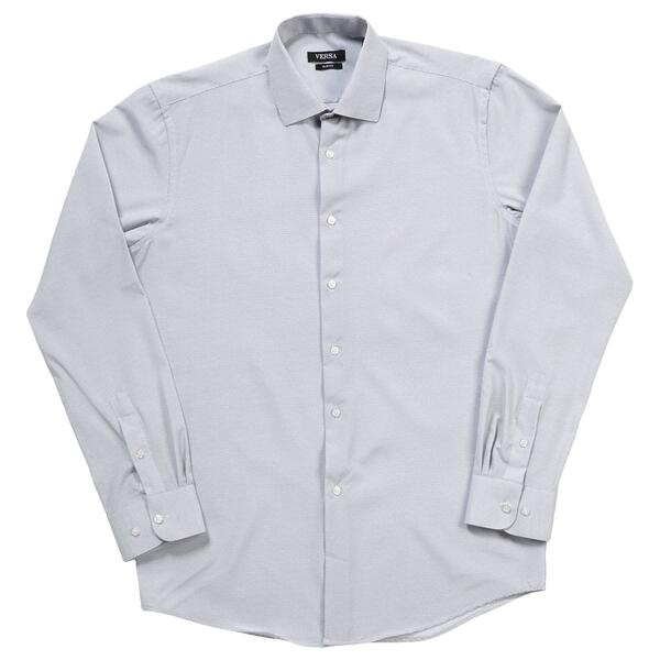 Mens Versa Slim Fit Geo Dress Shirt - White/Monaco Blue - image 