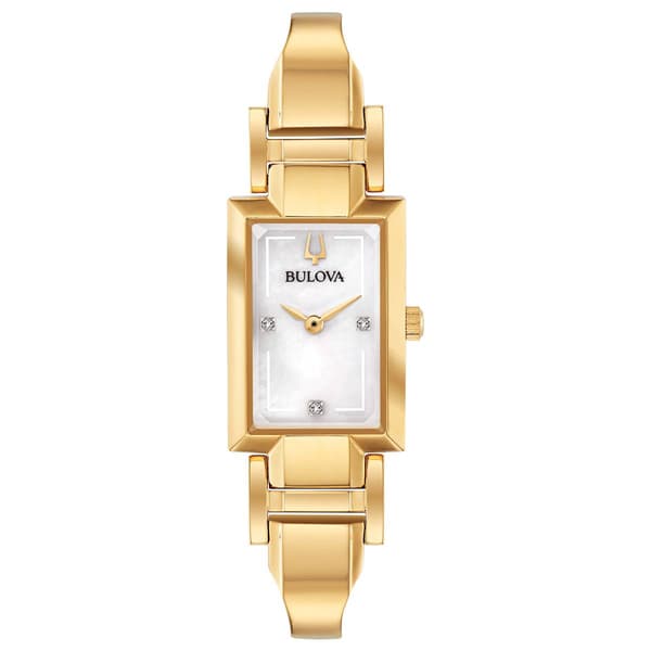 Womens Bulova Classic Gold-Tone Bangle Watch - 97P141