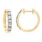 Diamond Classics&#40;tm&#41; Gold Plated Diamond Hoop Earrings - image 1