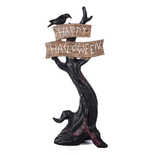 National Tree 32in. Halloween Tree with Sign Decor - image 