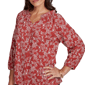 Petite Ruby Rd. Romance On The Ranch Ruffle Neck Floral Blouse - image 5