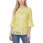 Womens NY Collection Flounce Sleeve Scroll Embroidery Blouse - image 1