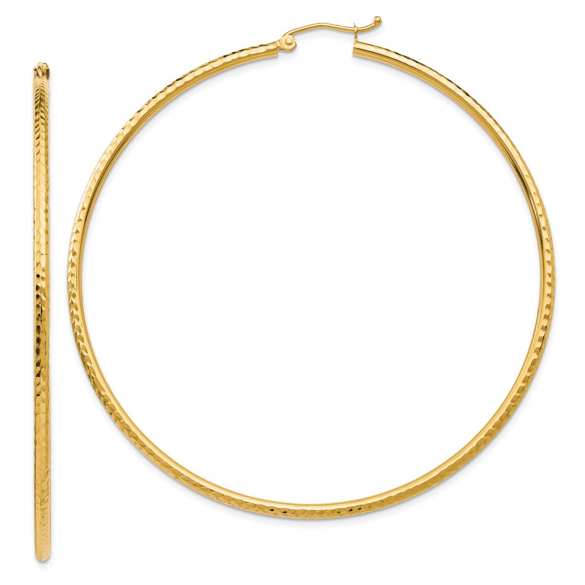 Gold Classics™ 14kt. Gold Diamond Cut 65mm Hoop Earrings