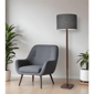 HomeRoots 59in. Brown And Black Solid Wood Floor Lamp - image 2