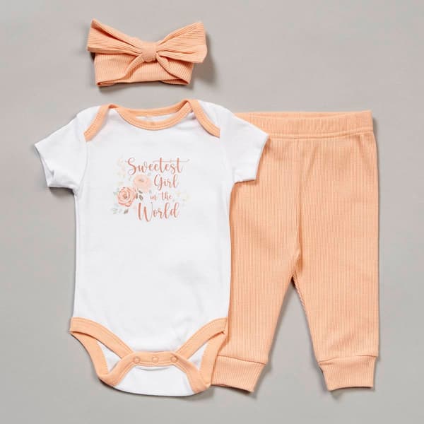 Baby Girl &#40;NB-9M&#41; Kyle & Deena 3pc. Sweetest Girl Pants Set - image 