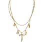 Ashley Gold 2 Row Heart Bow Charm Necklace - image 1