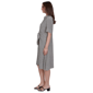 Petite Ruby Rd. Tropical Noir Stripe Knot Front Shirtdress - image 4