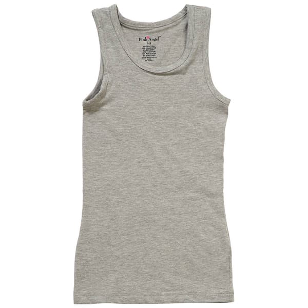 Girls (7-16) Pink Angel(tm) Lycra Tank Top - Medium Grey