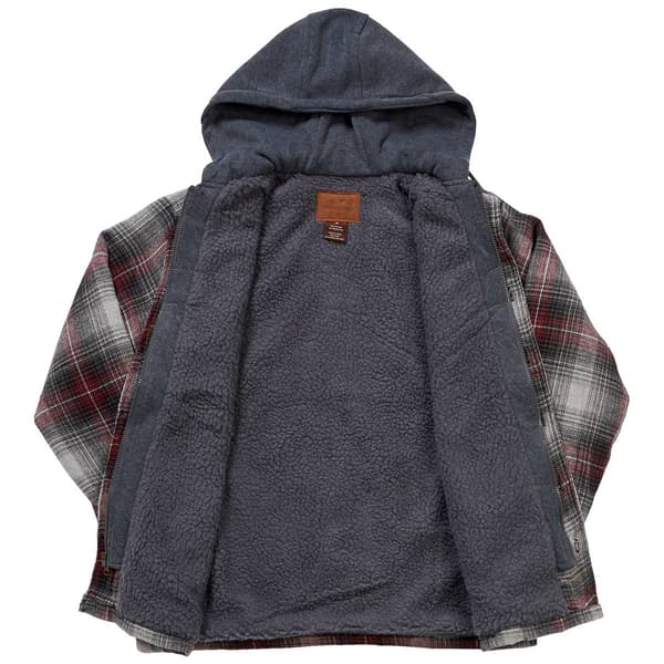 Mens Mountain Ridge Flannel Chest Protector Jacket - Burgundy