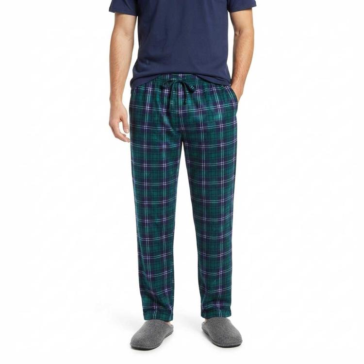 Mens Preswick & Moore(R) Navy/Green Plaid Pajama Pants