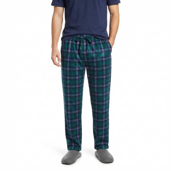 Mens Preswick & Moore(R) Navy/Green Plaid Pajama Pants - image 