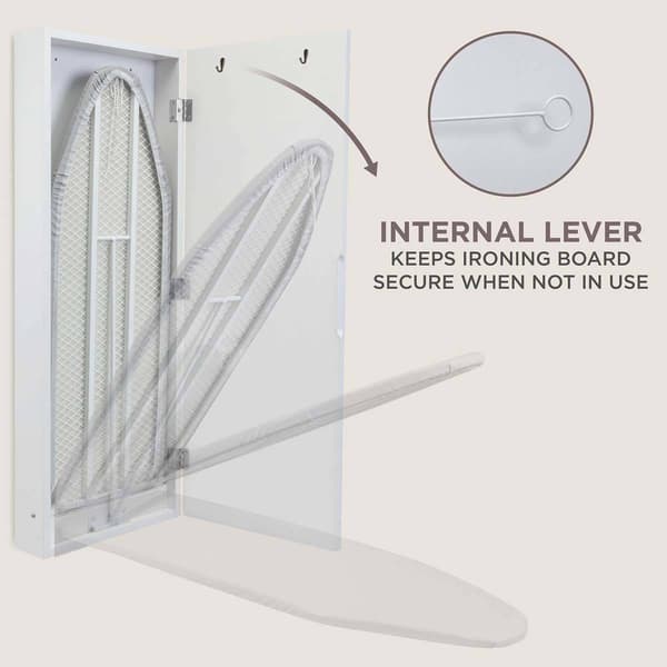 Ivation Wall Mounted Right Side Door Ironing Board w/ Mirror