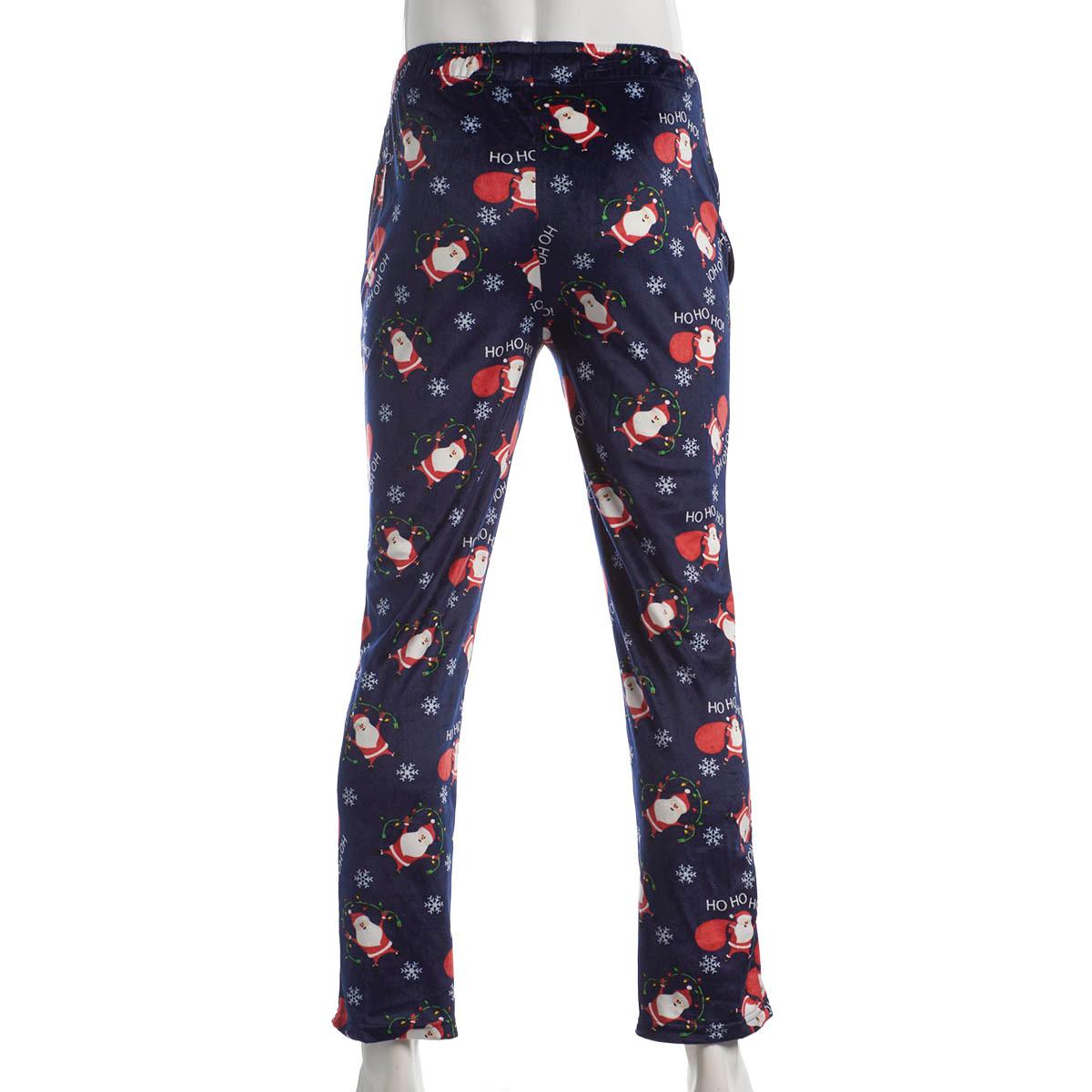 Mens Preswick & Moore® Ho Ho Ho Santa Silky Fleece Pajama Pants