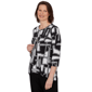 Petite Alfred Dunner Classics Geometric Abstract Blouse - image 3