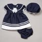 Baby Girl (12-24M) Rare Editions Navy Nautical Dress w/ Hat - image 1
