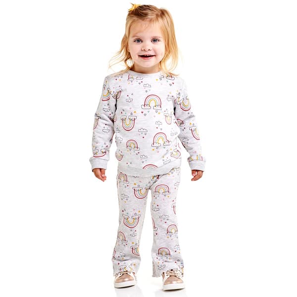 Baby Girl &#40;12-24M&#41; bon bebe&#40;R&#41; Rainbow Top & Flare Pants Set - image 