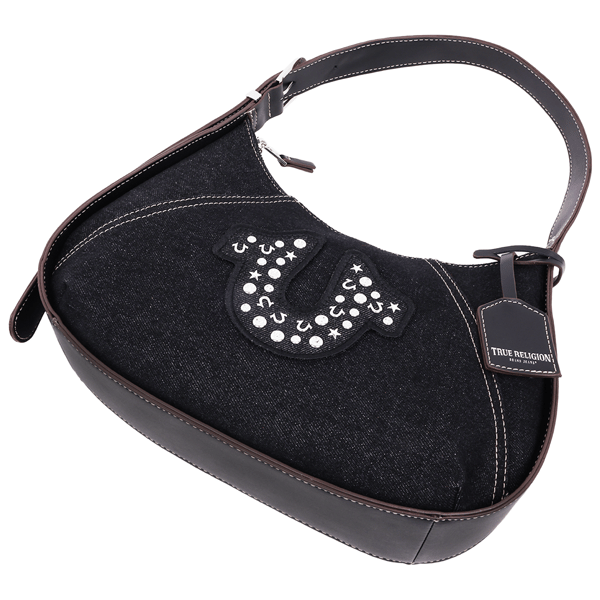 True Religon Strudded Logo Denim Hobo Bag