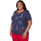 Plus Size Alfred Dunner Lady Liberty Fireworks Embroidery Blouse - image 2